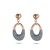 Grey mineral dust stainless steel rose gold earrings