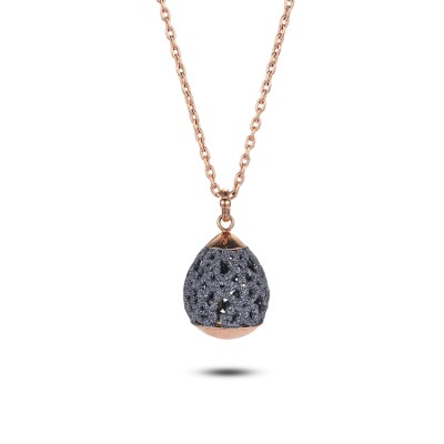 Grey Hollow Rose Gold Necklace Pendant