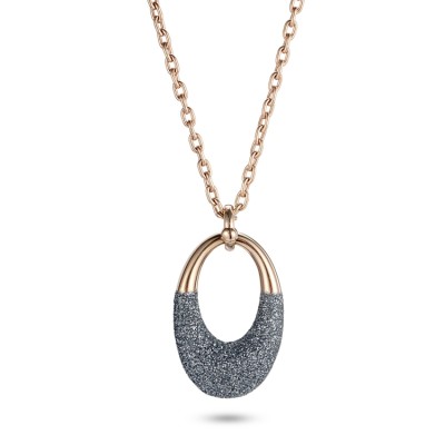 Grey Glitter Necklace Pendant