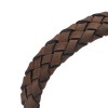 Brown genuine leather bracelet with stainless steel magnetic clasp