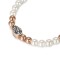 Elegant shell pearl and marcasite stone chain bracelet