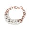 White mineral dust stainless steel link bracelet