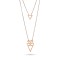 Rose Gold Stainless Steel Geometric Triangle Pendant Layered Necklace