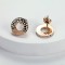 Crystal cubic zircon Stainless Steel Rose Gold Circle Stud Earrings