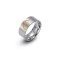 Couple love pattern silver and rose gold stainless steel ring