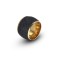 Black mineral dust stainless steel gold ring