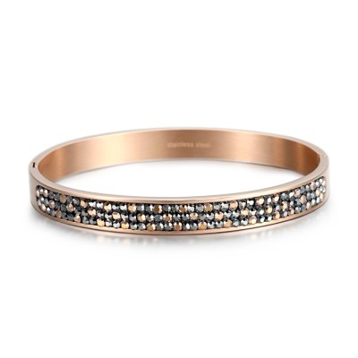 Crystal cubic zirconia stainless steel bracelet bangle