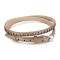 2 Warp Brown Leather Bracelet With CZ Stone And Watch Buckle