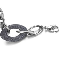 Blue Gray Mineral Dust Stainless Steel Chain Bracelet