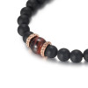 Men's Beads Bracelet With Matt Agate and Red Tiger Eye