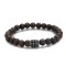 Men's Beaded Bracelet With Bronzite and Stainless Steel