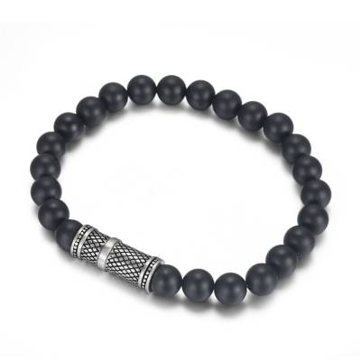 8mm agate beads bracelet with stainless steel accessories