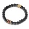 Men's Beads Bracelet With Black Agate and Red Tiger Eye
