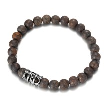 8mm Bronzite Beads Bracelet With Stainless Steel Unique Design Accessories
