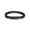 8mm Agate Beads Bracelet With Stainless Steel Accessories Black