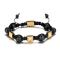 8mm braid agate beads bracelet with gold plated stainless steel reptile accessory
