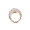 White mineral dust filigree stainless steel rose gold ring