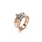 Gray Crystal Cubic Zirconia Stainless Steel Star Band Ring