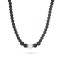 Men's Beaded Necklace with Lava Stone and Shell Pearl