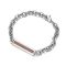 Wood sheet stainless steel chain bracelet