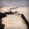 Men's Beaded Necklace with Lava Stone and Shell Pearl