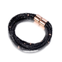 Black Glass Beads Bracelet