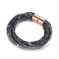 Dark Gray Glass Beads Bracelet