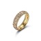 Steel Gold Plated Glitter Ring