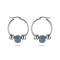 Blue Silver Hoop Earrings