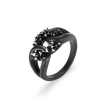 Black Knotted CZ Rings