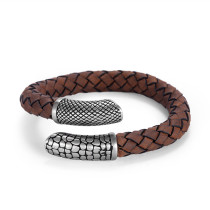 Brown Woven Leather Bracelet