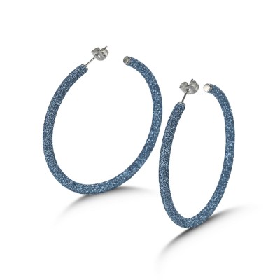 Blue Big Hoop Earrings