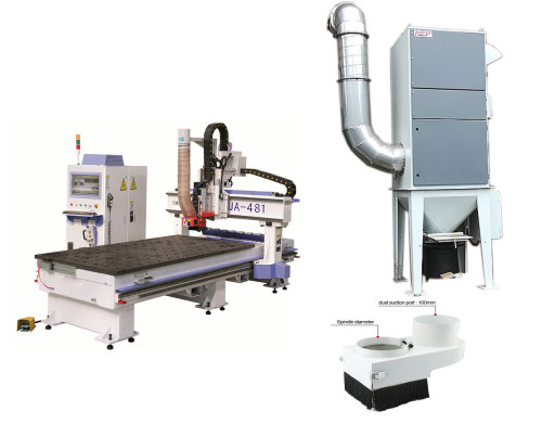 النجارة آلة التوجيه باستخدام الحاسب الآلي جامع الغبار المنشار مستخرج الغبار