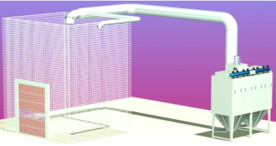 Sistema de coleta de pó de ventilação de sala de jato de areia