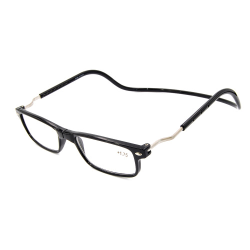 Fábrica personalizada Ready Stock TR90 ajustable cuello colgando gafas de lectura magnética para hombres mujeres