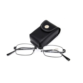 Wholesale Hot sale High Quality Adjustable  small metal wallet folding Reading glasses with packing case