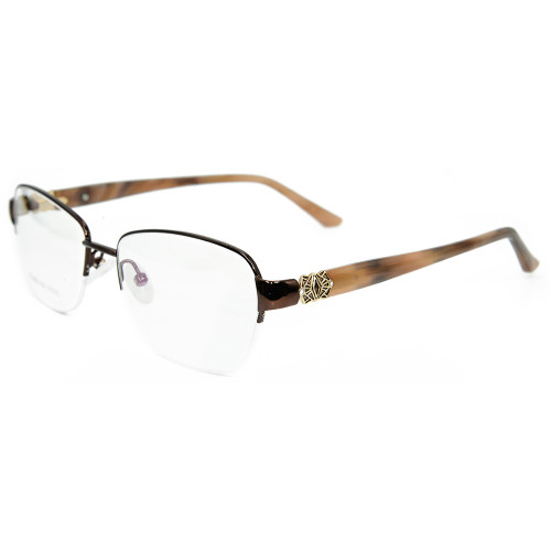 Marco de gafas al por mayor Modelo de gafas de moda al por mayor de metal de moda marcos de gafas ópticas para mujeres