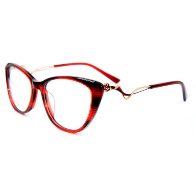 Wholesale metal diamond decoration fashion eyewear acetate optical Spectacles frames for women