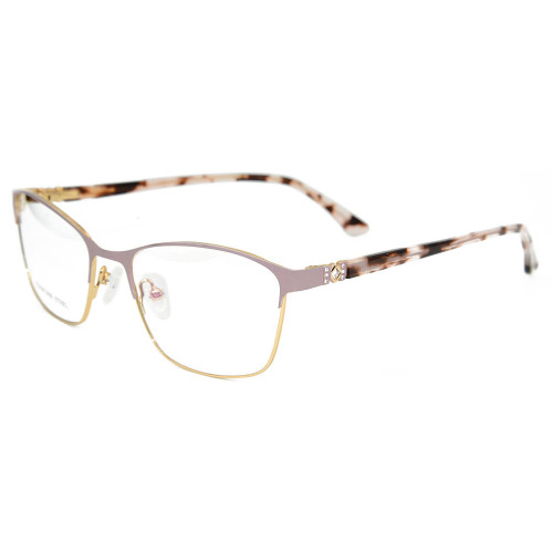 Venta al por mayor último modelo vogue diseño gafas de metal de la venta caliente Marco de gafas para mujeres damas