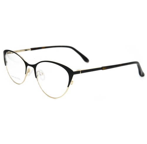 Sıcak satış son model moda gözlük metal Yarım çerçeve Kedi göz bayanlar için Optik gözlük Çerçeveleri