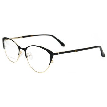 Hot selling latest model fashion eyewear metal Half frame Cat eye Optical glasses Frames for ladies