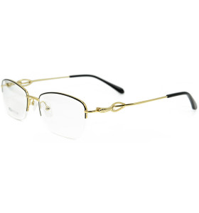 الجملة أعلى جودة نصف إطار نظارات أزياء معدن الذهب النظارات البصرية الإطار للسيدات