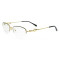 Wholesale Top quality half frame eyewear fashion metal Gold Optical glasses Frame for ladies