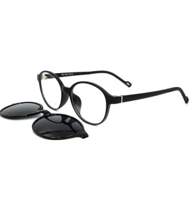 Fashion oval TR90 Optical Frame Magnetic Clip On Sunglasses with Polarized Lens for men women