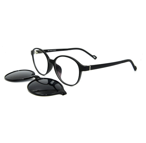 Fashion oval TR90 Optical Frame Magnetic Clip On Sunglasses with Polarized Lens for men women