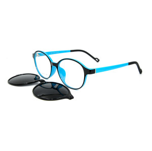 Pince magnétique avec cadre optique ovale TR90 à la mode sur lunettes de soleil avec lentille polarisée pour hommes femmes