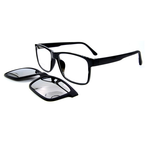 Popüler taşınabilir yetişkinler güneş gözlüğü TR90 Polarize Lens ile Güneş Gözlüğü Üzerinde Optik Çerçeve Manyetik Klip