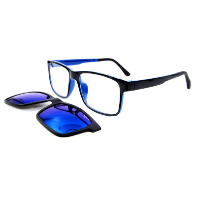 Popular portable adults sunglasses TR90 Optical Frame Magnetic Clip On Sunglasses with Polarized Lens