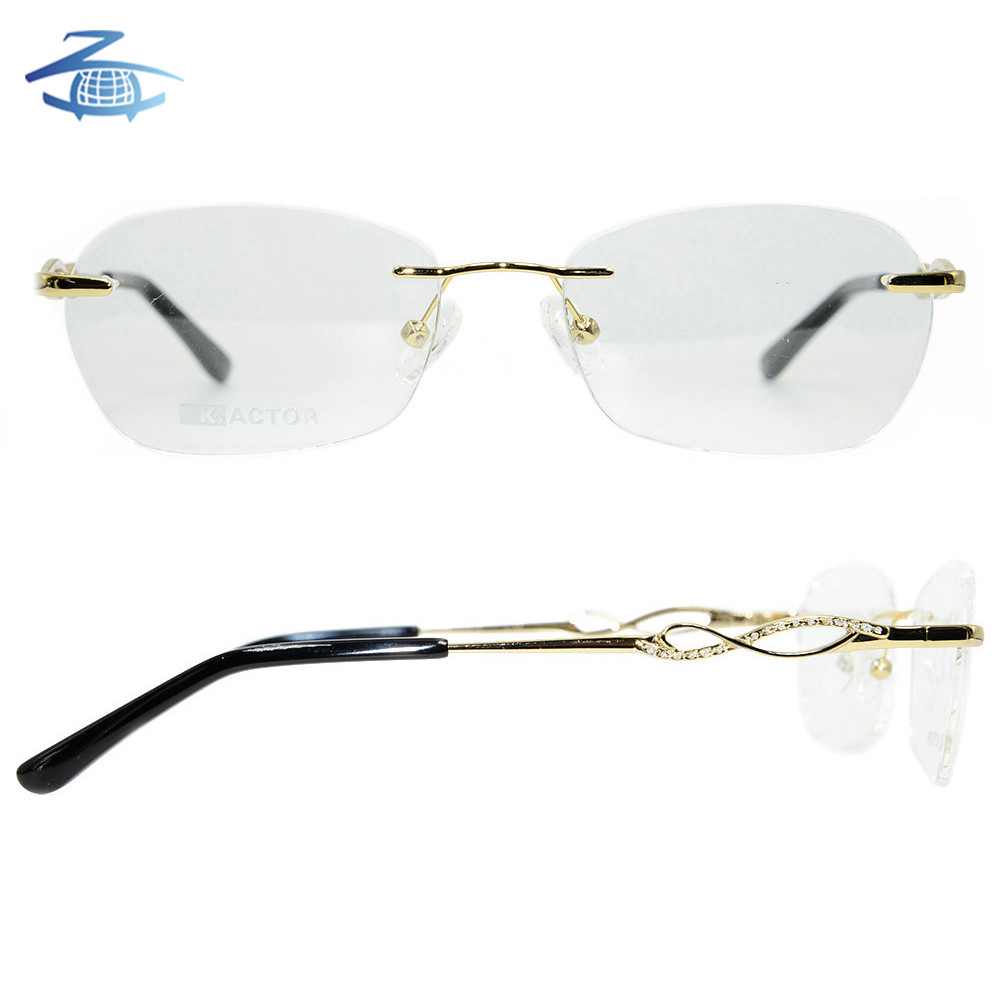 rimless glasses