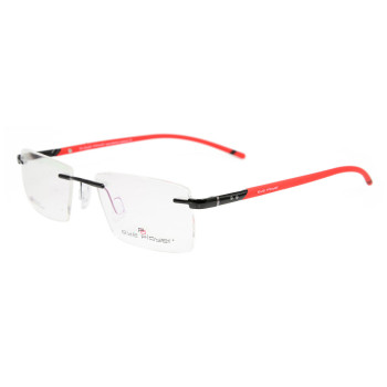 New Vogue design durable quality rimless eyewear metal square optical glasses frames for men